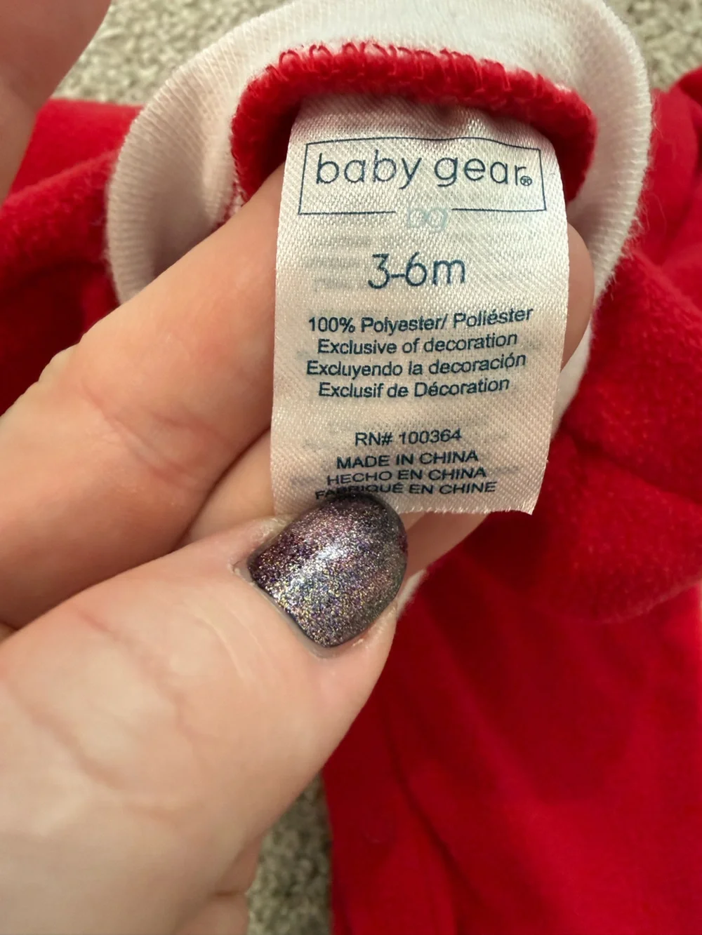Baby Gear Santa Red Fleece Footed Sleeper Christmas Holiday 3-6M